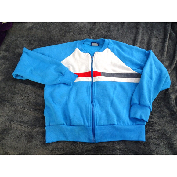 VINTAGE 80s Nike Blue Tag Full Zip Up Sweatshirt Jacket Size XL - Picture 1 of 12